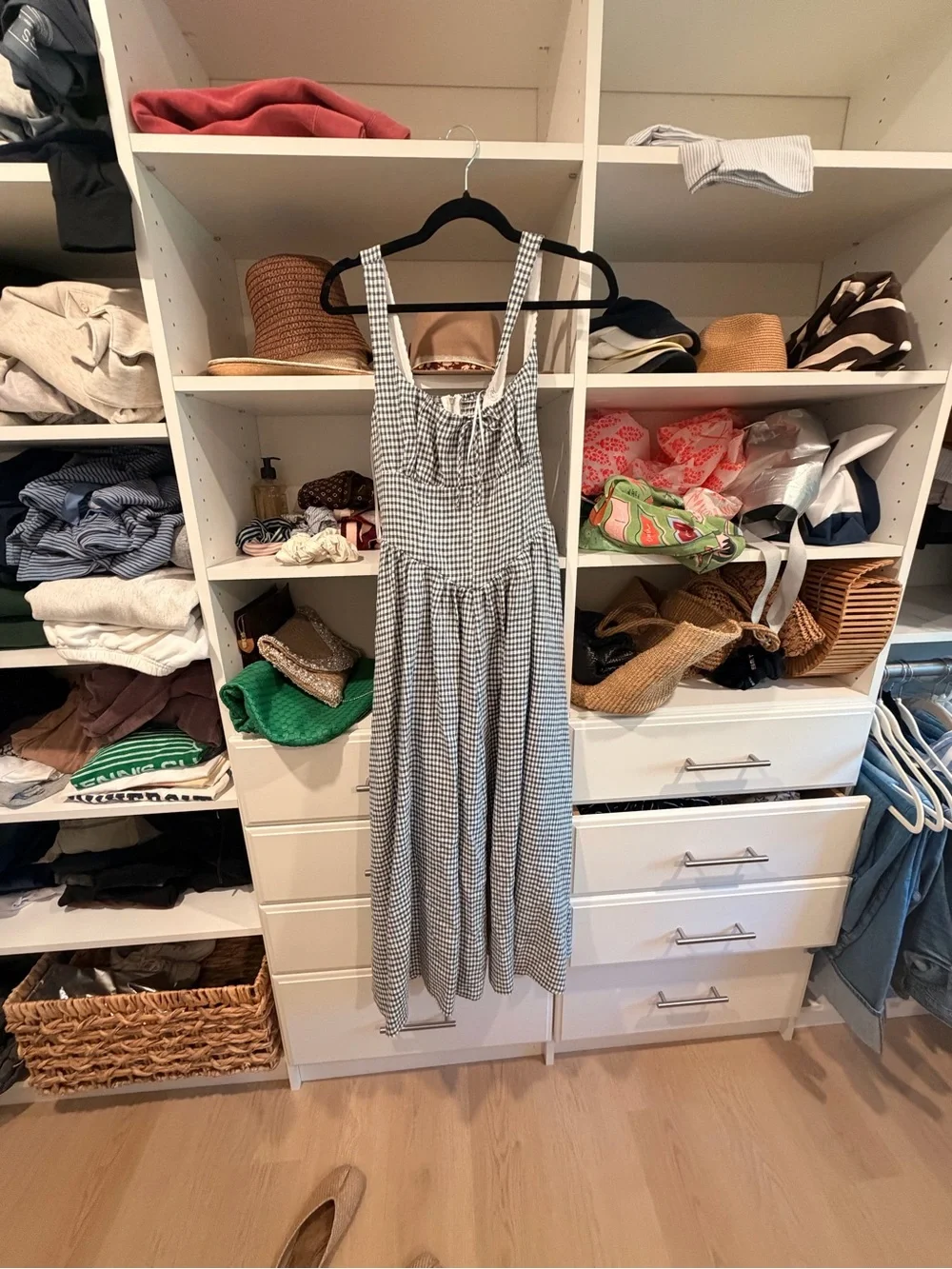 Reformation Balia Linen Blue Gingham Maxi Dress - Picture 4 of 4